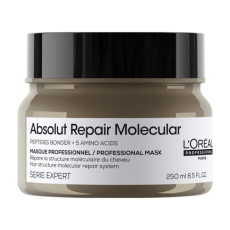 L'Oréal Molecular atkuriamoji kaukė pažeistiems plaukams, 250 ml, pažangios formulės plaukų priežiūros priemonė